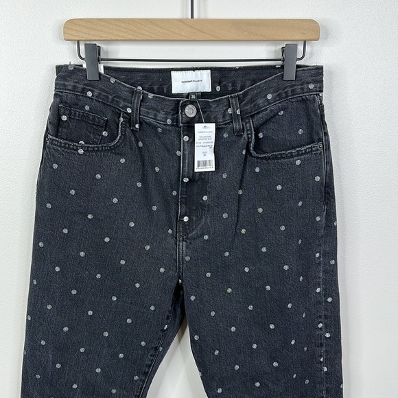 Current Elliott Black Polka Dot High Rise Vintage Cropped Slim Jeans Size 30 NWT - Picture 2 of 7